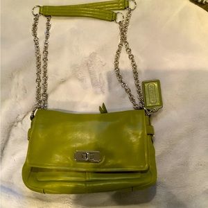 COPY - New Leather Coach green handbag.